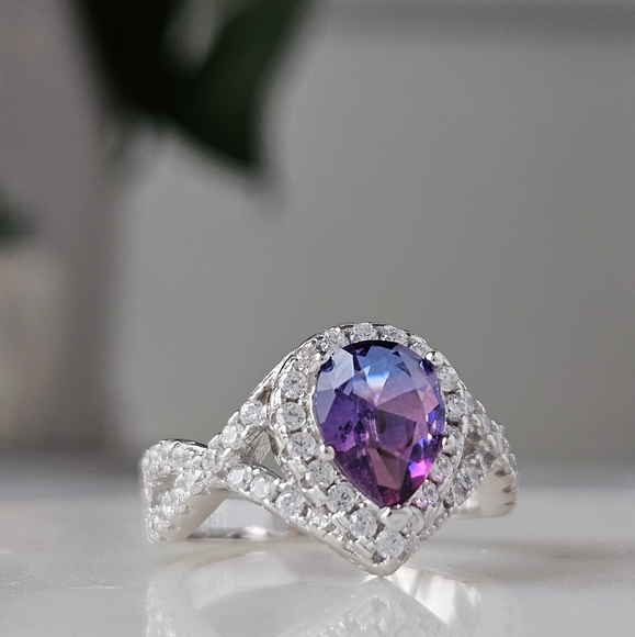 Pink & Purple Tourmarine Gemstone Ring, 925 Sterling Silver - Picture 4 of 4